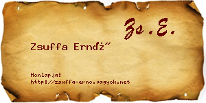 Zsuffa Ernő névjegykártya