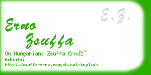 erno zsuffa business card
